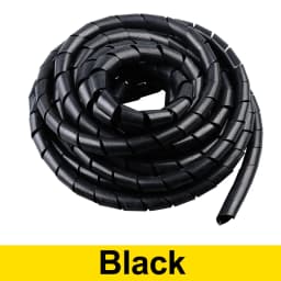 4x25Meters 30x1.5m Spiral Wrap Sleeve Tube Cable Protector Band Winding Pipe Transparent/Black Wire Organizer Plastic Sheath
