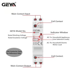 GEYA GYHC Din Rail Household Contactor AC24V 48V 110V 220V 2P 25A 2NC 2NO 1NO1NC 50/60Hz