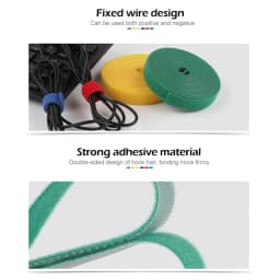 5M/Roll 10/12/14.5/20/25mm Width USB Cable Organizer Reusable Nylon Cable Ties Wires Management Straps Adhesive Fastener Tape
