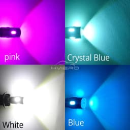 2Pcs T10 W5W Interior Xenon White Blue Yellow LED CANBUS 6SMD 5630 Lens Projector Solid Aluminum Bulbs Side Marker Parking Light