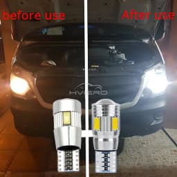 2Pcs T10 W5W Interior Xenon White Blue Yellow LED CANBUS 6SMD 5630 Lens Projector Solid Aluminum Bulbs Side Marker Parking Light