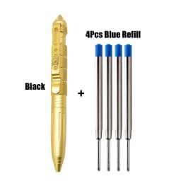 High Quality Metal Colour Tactical Defense Pen+Refill Set School Student Office Ballpoint Pens Luxury Gift Pen