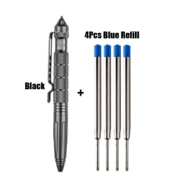 High Quality Metal Colour Tactical Defense Pen+Refill Set School Student Office Ballpoint Pens Luxury Gift Pen