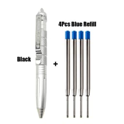 High Quality Metal Colour Tactical Defense Pen+Refill Set School Student Office Ballpoint Pens Luxury Gift Pen