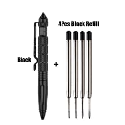 High Quality Metal Colour Tactical Defense Pen+Refill Set School Student Office Ballpoint Pens Luxury Gift Pen