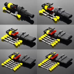2-5 Sets Kit 2 Pin 1/2/3/4/5/6 Pins Way AMP Super Seal Waterproof Electrical Wire Connector Plug for Car Waterproof Connector