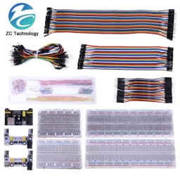 3.3V/5V MB102 Breadboard Power Module+MB-102 830 Points Prototype Bread Board for Arduino Kit +65 Jumper Wires Wholesale