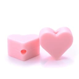 14mm 10Pcs/Lot Heart Shape Silicone Beads Baby Nursing Chewable Teething Beads Pacifier Teether DIY Necklace Accessories