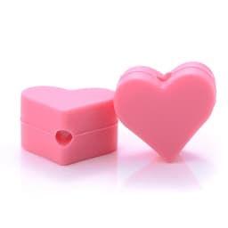 14mm 10Pcs/Lot Heart Shape Silicone Beads Baby Nursing Chewable Teething Beads Pacifier Teether DIY Necklace Accessories
