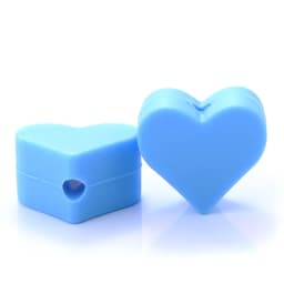 14mm 10Pcs/Lot Heart Shape Silicone Beads Baby Nursing Chewable Teething Beads Pacifier Teether DIY Necklace Accessories