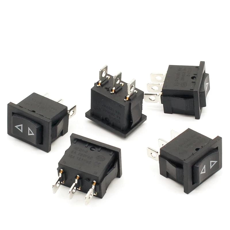 5pcs Rocker Switch Momentary (ON)-OFF-(ON) 3pins