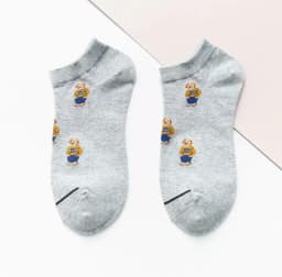 Socks Female Spring And Autumn Mid-tube Embroidery Bear Hose Cute Casual Solid Color Sport Pile Kawaii Socks Harajuku Calcetines