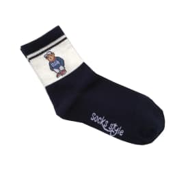Socks Female Spring And Autumn Mid-tube Embroidery Bear Hose Cute Casual Solid Color Sport Pile Kawaii Socks Harajuku Calcetines