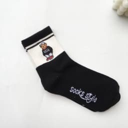 Socks Female Spring And Autumn Mid-tube Embroidery Bear Hose Cute Casual Solid Color Sport Pile Kawaii Socks Harajuku Calcetines
