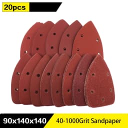 20pcs Self-adhesive Sandpaper Triangle 5 Holes Delta SanderHook Loop Sandpaper Disc Abrasive Tools For Polishing Grit 40-1000