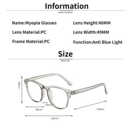 -1.0-1.5-2.0-2.5-3.0 To -6.0 Transparent Finished Myopia Glasses Men Women Black Eyeglasses Prescription Shortsighted Eyewear