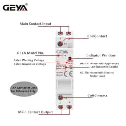 GEYA GYHC Modular Household Contactor AC24V 48V 110V 220V 2P 25A 2NC 2NO 1NO1NC 50/60Hz