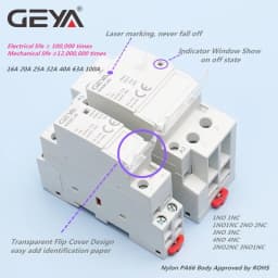GEYA GYHC Modular Household Contactor AC24V 48V 110V 220V 2P 25A 2NC 2NO 1NO1NC 50/60Hz