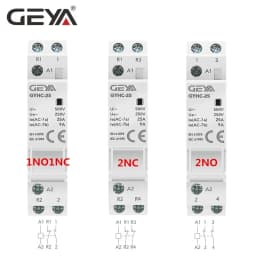GEYA GYHC Modular Household Contactor AC24V 48V 110V 220V 2P 25A 2NC 2NO 1NO1NC 50/60Hz