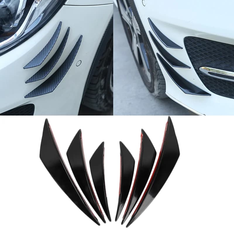 Car Front Bumper Rubber Lip Diffuser Splitter Fins Canards Wings Coche Body Stickers Auto Delanteros Strip Decoration