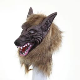Halloween Latex Rubber Wolf Head Hair Mask Werewolf Gloves Costume Party Scary Decor Masquerade Props