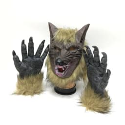 Halloween Latex Rubber Wolf Head Hair Mask Werewolf Gloves Costume Party Scary Decor Masquerade Props