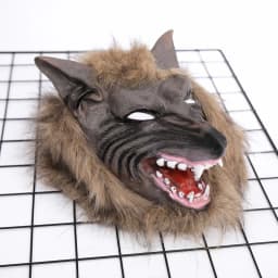 Halloween Latex Rubber Wolf Head Hair Mask Werewolf Gloves Costume Party Scary Decor Masquerade Props