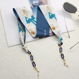 Bohemi Acrylic Glasses Chain Ribbon Mask Lanyard Printing Silk Scarf Casual Eyeglass Chain Neck Glasses Accessories
