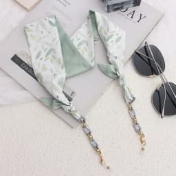Bohemi Acrylic Glasses Chain Ribbon Mask Lanyard Printing Silk Scarf Casual Eyeglass Chain Neck Glasses Accessories