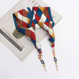 Bohemi Acrylic Glasses Chain Ribbon Mask Lanyard Printing Silk Scarf Casual Eyeglass Chain Neck Glasses Accessories