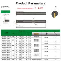 MGIVR2016 MGIVR2520 MGIVR3125 MGIVR3732 MGIVL Internal Grooving Holder MGMN Carbide Insert CNC Lathe Bar Turning Tool For Steel