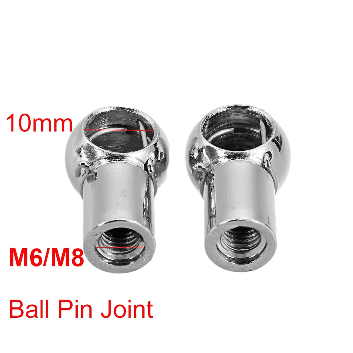 2Pcs Universal M6 M8 Gas Strut Rod End Fitting Ball Pin Connector Joint Valve Spring Holder for Car Boot Front Bonnet Trunk Home