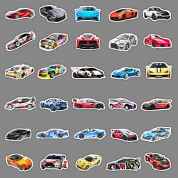 10/30/50/100PCS Cool Supercar Retrofit Racing Car Sticker DIY Diary Phone Laptop Luggage Skateboard Graffiti Decals Fun for Kid