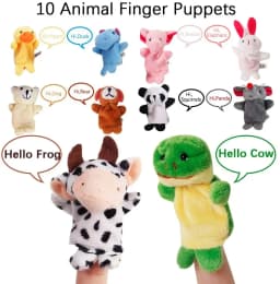 10 pcs Animals Finger Puppets Set Baby Plush Doll Hand Cartoon Family Hand Puppet Pigs Cloth Theater Educational Toys for Girls