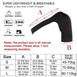Adjustable Shoulder Stability Brace Light Breathable Neoprene Shoulder Support for Dislocated AC Joint,Labrum Tear,Shoulder Pain