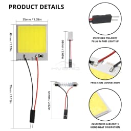 2X Car Interior Reading Dome Accessories Trunk Reverse Led T10 COB W5W C5W 12V 24Led Panel Lamp Door Festoon License Plate Light