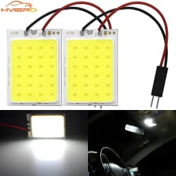 2X Car Interior Reading Dome Accessories Trunk Reverse Led T10 COB W5W C5W 12V 24Led Panel Lamp Door Festoon License Plate Light