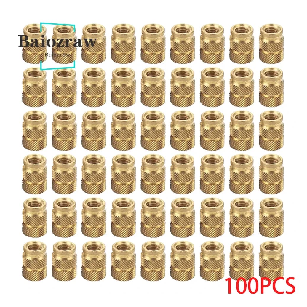 Baiozraw 3D Printer 100Pcs M3 Schroefdraad Insert Messing Insert Noten Injectie Hot-Melt Messing Moer M3x5x4 For Voron Parts