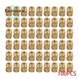 Baiozraw 3D Printer 100Pcs M3 Schroefdraad Insert Messing Insert Noten Injectie Hot-Melt Messing Moer M3x5x4 For Voron Parts