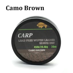 20m Carp Fishing Leader Line Lead Free Woven Leader Camo Green Non Lead Core 45LB Hair Rigs 12 Strand Braided Wires