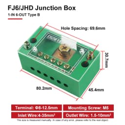 FJ6/JHD Junction Box Unipolar Splitter 1-IN Multiple-OUT Metering Wire Connector Single-Phase Terminal Block Distribution Box