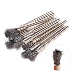 10 Pcs Wheel Wire Pen Brush Steel Cup Rotary Tool Polishing Set Accessories Kit For Cleaning Grinding Polished