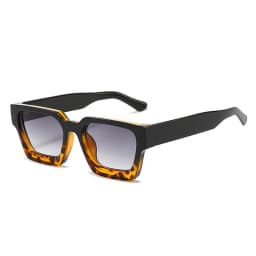 SO&EI Fashion Square Women Luxury Sunglasses Retro Brand Designer Men Trending Leopard Blue Green Sun Glasses Shades UV400