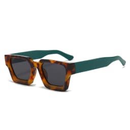 SO&EI Fashion Square Women Luxury Sunglasses Retro Brand Designer Men Trending Leopard Blue Green Sun Glasses Shades UV400