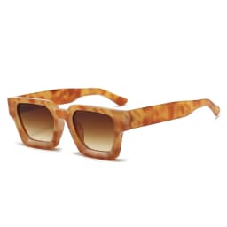SO&EI Fashion Square Women Luxury Sunglasses Retro Brand Designer Men Trending Leopard Blue Green Sun Glasses Shades UV400