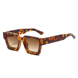 SO&EI Fashion Square Women Luxury Sunglasses Retro Brand Designer Men Trending Leopard Blue Green Sun Glasses Shades UV400