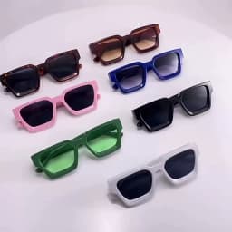 SO&EI Fashion Square Women Luxury Sunglasses Retro Brand Designer Men Trending Leopard Blue Green Sun Glasses Shades UV400