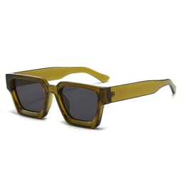 SO&EI Fashion Square Women Luxury Sunglasses Retro Brand Designer Men Trending Leopard Blue Green Sun Glasses Shades UV400