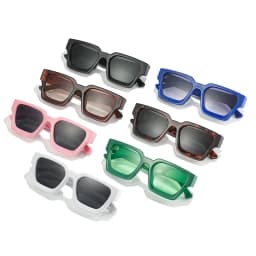 SO&EI Fashion Square Women Luxury Sunglasses Retro Brand Designer Men Trending Leopard Blue Green Sun Glasses Shades UV400