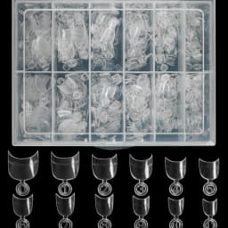 600PCS French Short Square Nail Tip Clear/Natural Half Cover Acrylic Nails Press on Nails for Nail Salons and DIY with Box